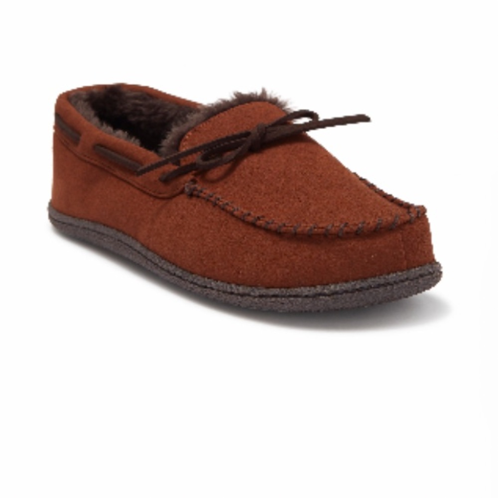NORDSTROM Men’s Paul Indoor/ Outdoor Faux Fur Lined Slipper New With Tag Reemoly